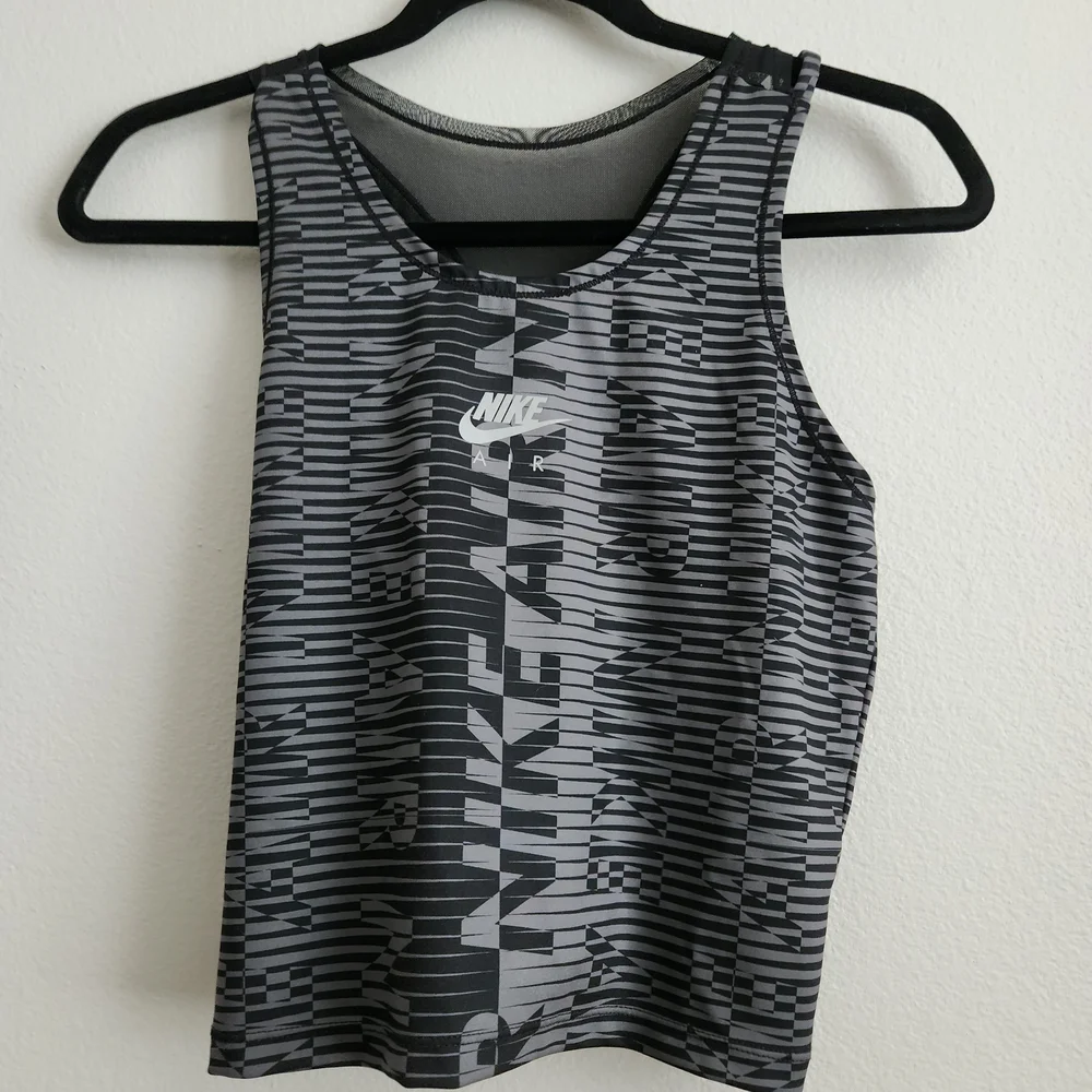 Nike Air Dri-FIT Tank Top Gray Black Geometric Print Size S